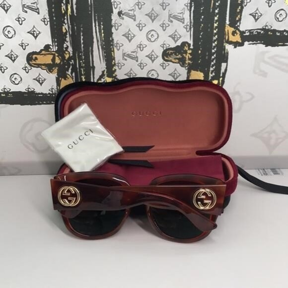 New Authentic Gucci Brown Sunglasses GG0142SA 002 - Picture 9 of 11